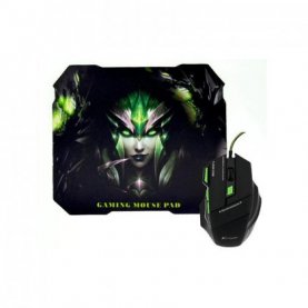 ΕΝΣΥΡΜΑΤΟ ΠΟΝΤΙΚΙ GAMING 7D ΜΕ 7 ΠΛΗΚΤΡΑ 3200 DPI ΚΑΙ MOUSEPAD ΜΑΥΡΟ-ΠΡΑΣΙΝΟ KEYWIN