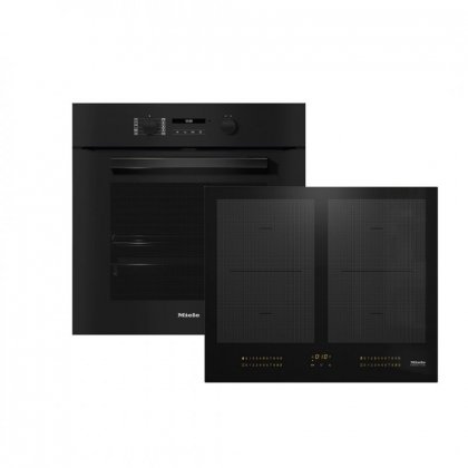 SET ΦΟΥΡΝΟΣ & ΕΣΤΙA MIELE H 2861-1 BP BLACK  + KM 7564 FL (12432440+11022960)