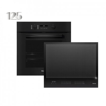 SET ΦΟΥΡΝΟΣ & ΕΣΤΙA MIELE H 2861-1 BP BLACK +  KM 7867-1 FL (12432440+12158530)